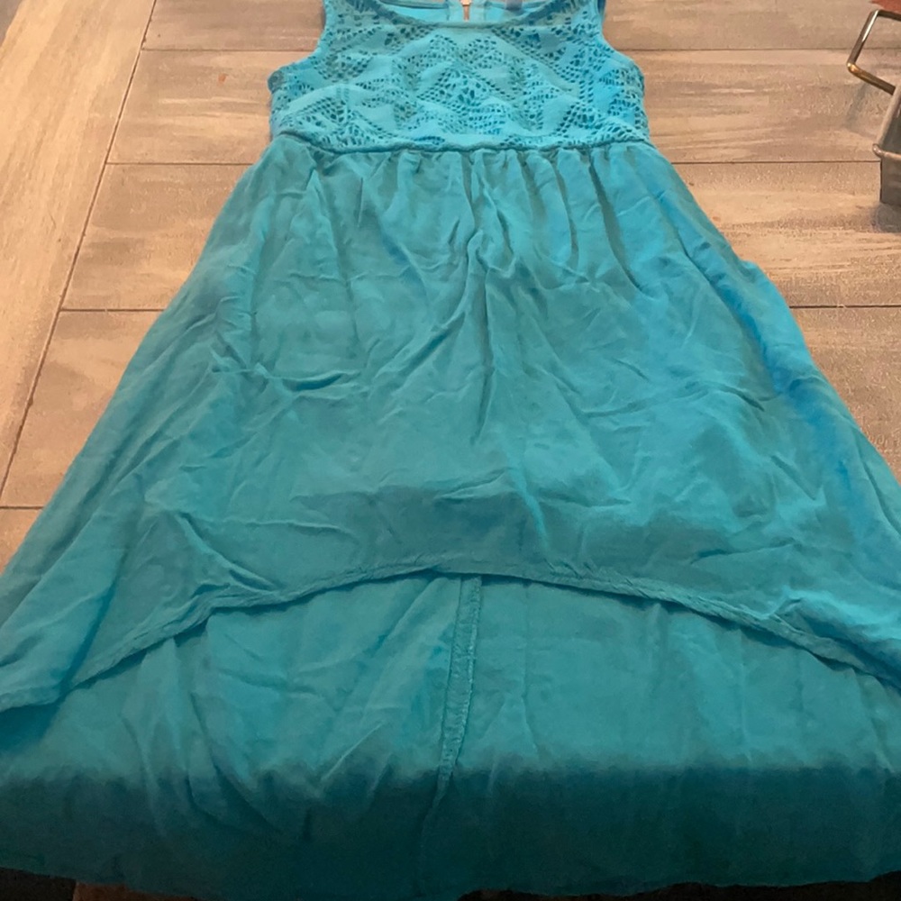 Teal size 6 hi low dress